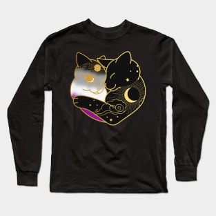 Asexual Celestial Cat Heart Long Sleeve T-Shirt